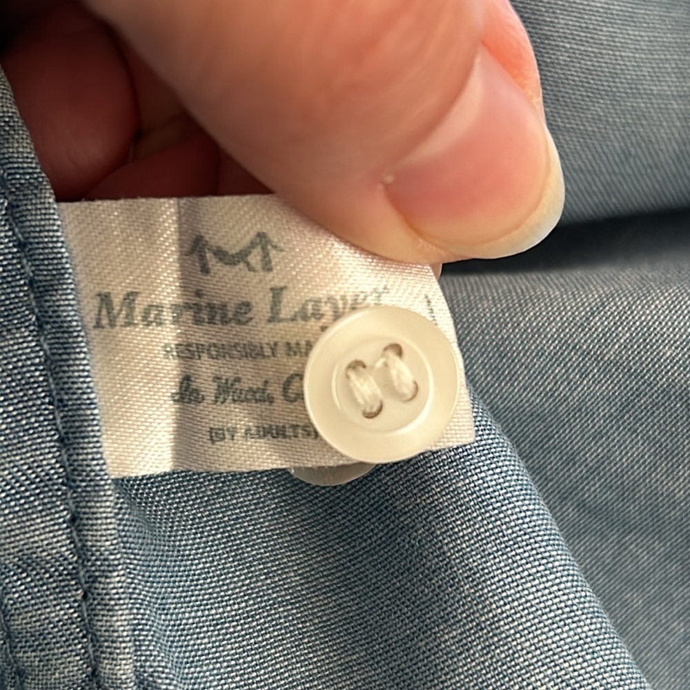 Marine Layer Chambray Long Shirt - Picture 6 of 7